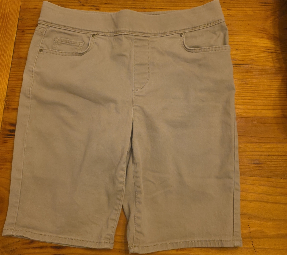 croft & barrow Taupe Casual Stretch Bermuda Shorts